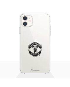 Manchester United Official Clear Phone Case Vertical Black Shield