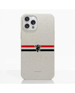 Manchester United Official Compostable Phone Case diagonal stripes & devil
