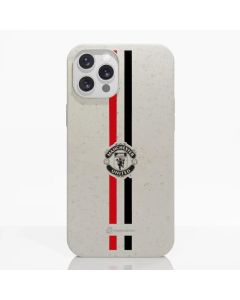 Manchester United Official Compostable Phone Case vertical stripes & shield